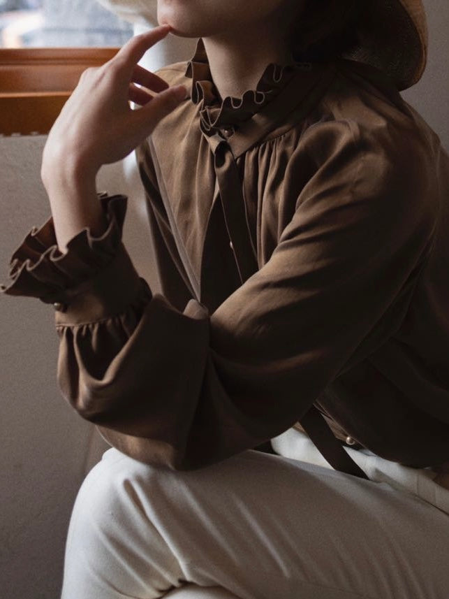 Toffee Silk Blouse