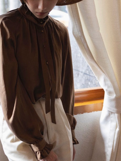 Toffee Silk Blouse