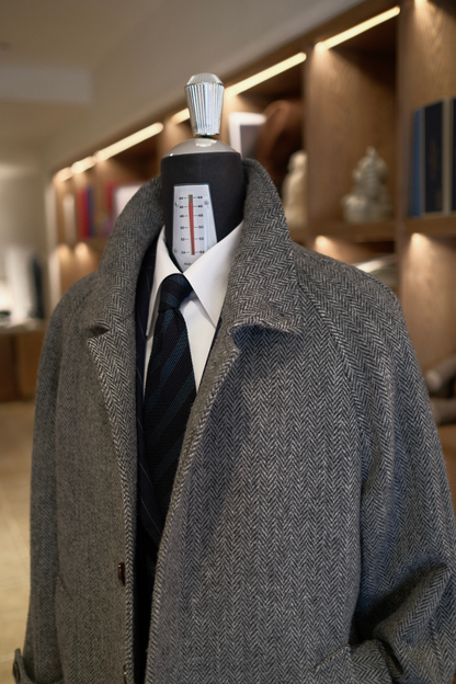 Grey Balmacaan Coat