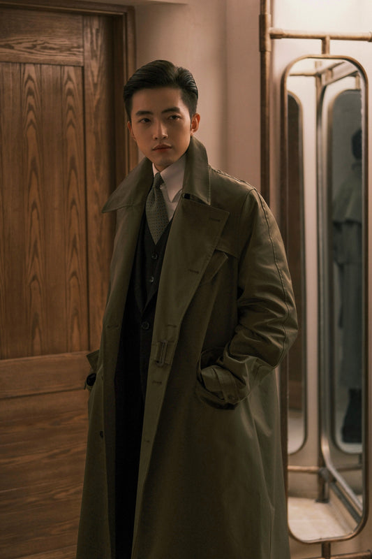Trench-coat à Larges Revers