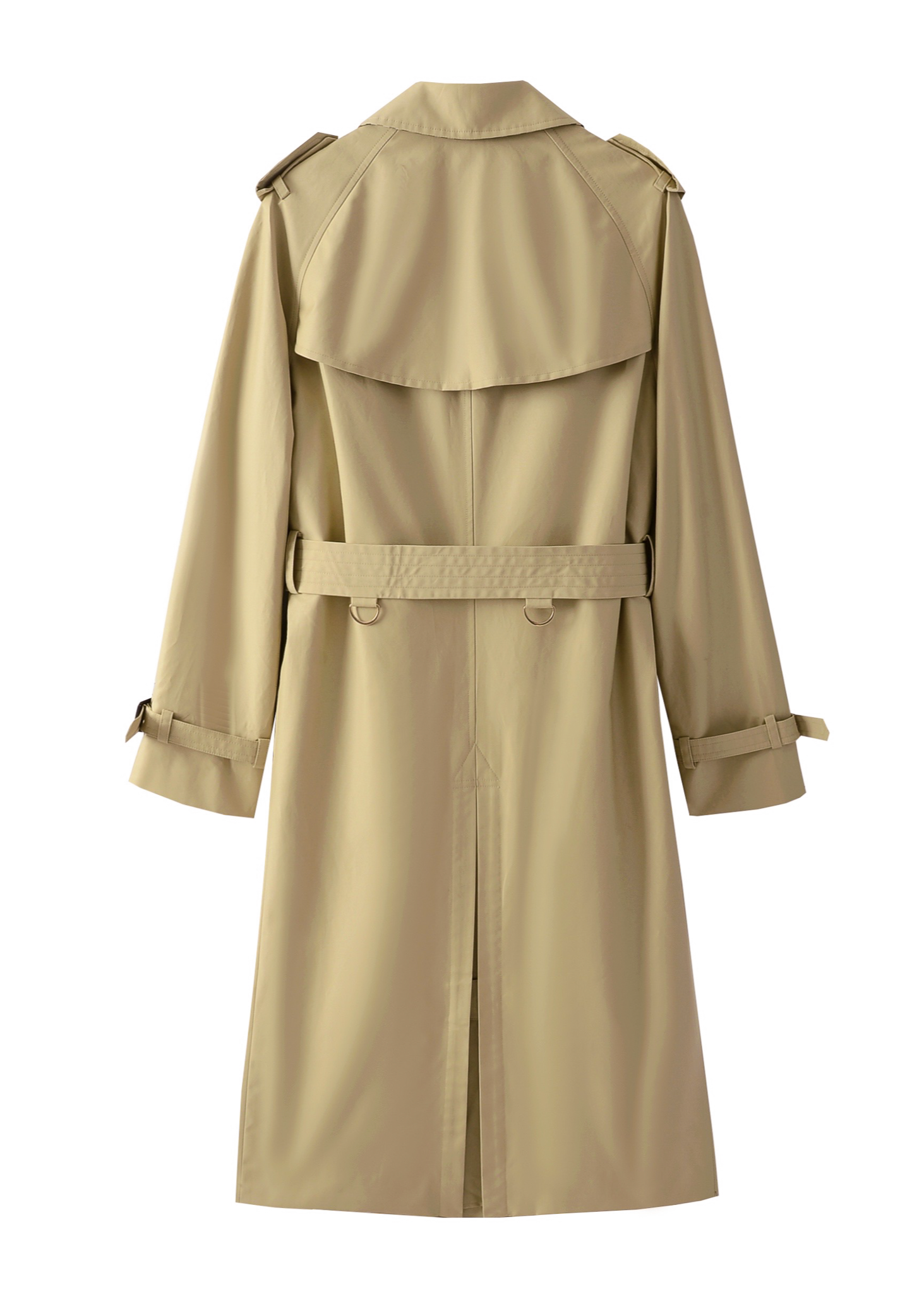 Beige trench coat on a white background  #color_khaki #color_cypress-green