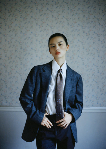 Moonland Moonlight white Shirt styled with dark lady suit, sharp collar and smooth cotton finish.